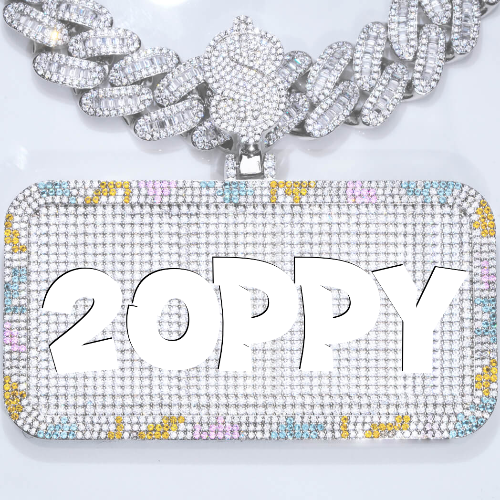 CUSTOM LETTER NECKLACE 3D COLORFUL SQUARE