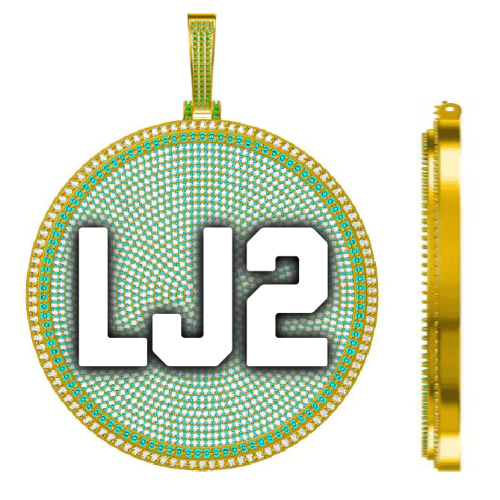 CUSTOM LETTER NECKLACE 3D BIG DISC