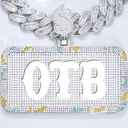 CUSTOM LETTER NECKLACE 3D COLORFUL SQUARE
