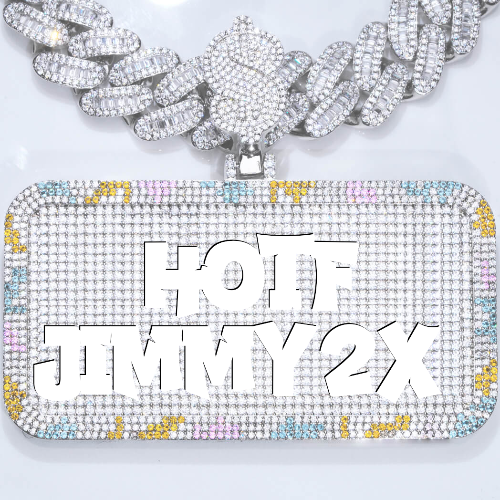 CUSTOM LETTER NECKLACE 3D COLORFUL SQUARE