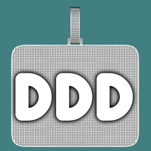 CUSTOM LETTER NECKLACE 3D BIG SQUARE