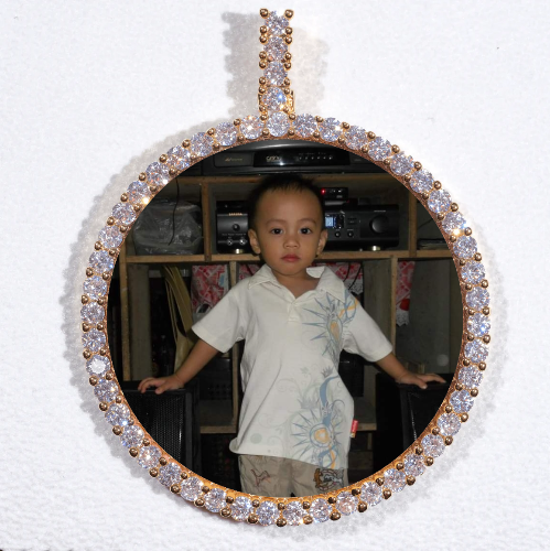 LARGE 3D CIRCLE CUSTOM PICTURE PENDANT