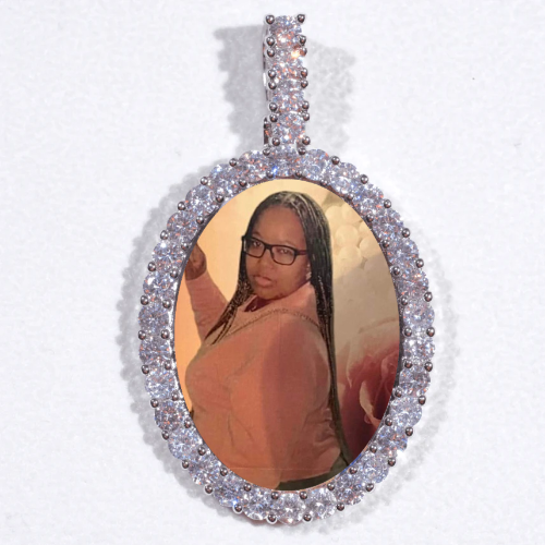 Large 3D Oval Custom Picture Pendant