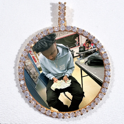 LARGE 3D CIRCLE CUSTOM PICTURE PENDANT