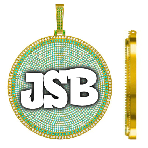 CUSTOM LETTER NECKLACE 3D BIG DISC