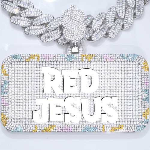 CUSTOM LETTER NECKLACE 3D COLORFUL SQUARE