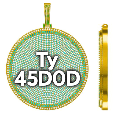 CUSTOM LETTER NECKLACE 3D BIG DISC
