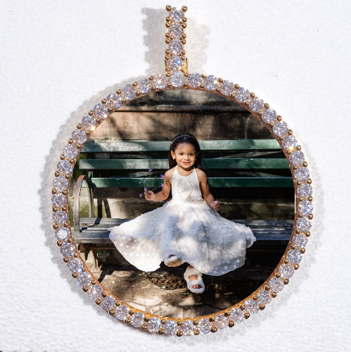 LARGE 3D CIRCLE CUSTOM PICTURE PENDANT