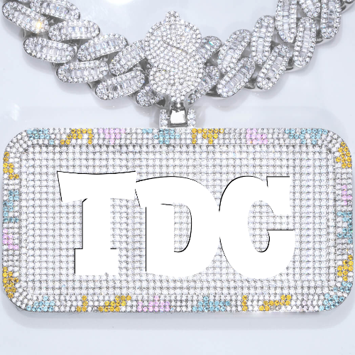 CUSTOM LETTER NECKLACE 3D COLORFUL SQUARE