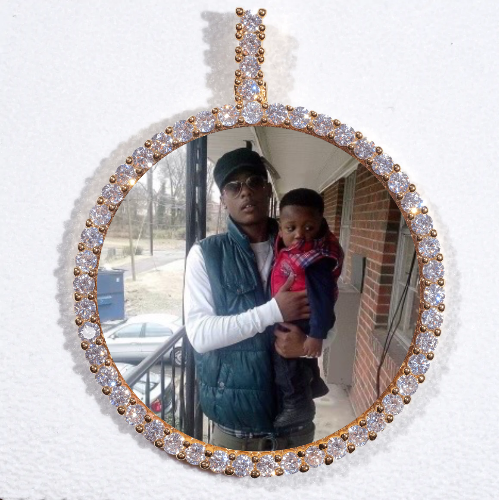 LARGE 3D CIRCLE CUSTOM PICTURE PENDANT