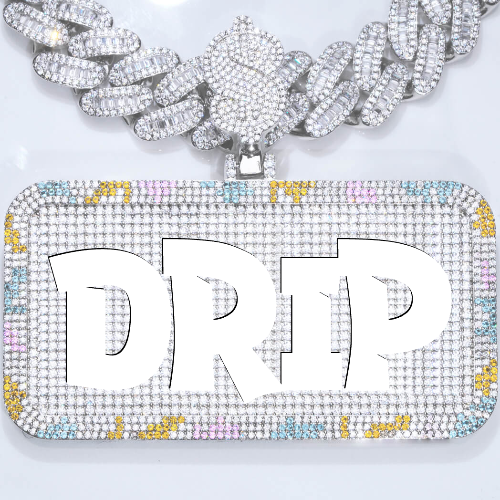 CUSTOM LETTER NECKLACE 3D COLORFUL SQUARE