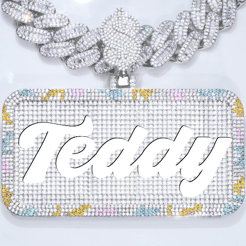 CUSTOM LETTER NECKLACE 3D COLORFUL SQUARE