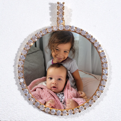 LARGE 3D CIRCLE CUSTOM PICTURE PENDANT