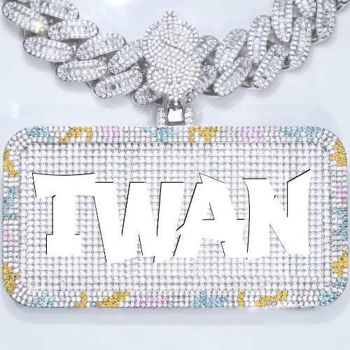 CUSTOM LETTER NECKLACE 3D COLORFUL SQUARE
