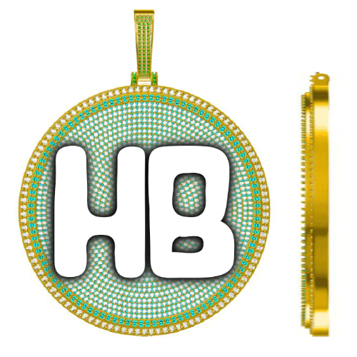 CUSTOM LETTER NECKLACE 3D BIG DISC