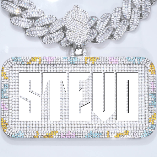 CUSTOM LETTER NECKLACE 3D COLORFUL SQUARE
