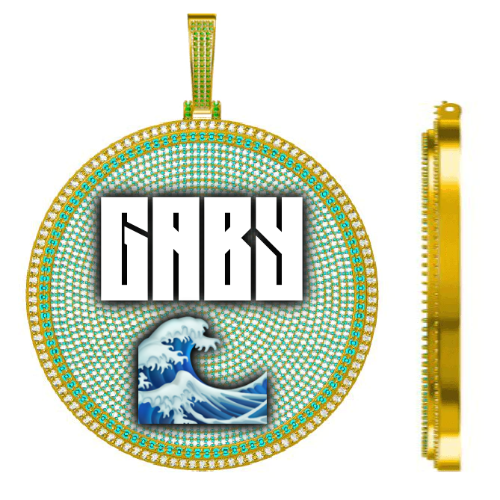 CUSTOM LETTER NECKLACE 3D BIG DISC
