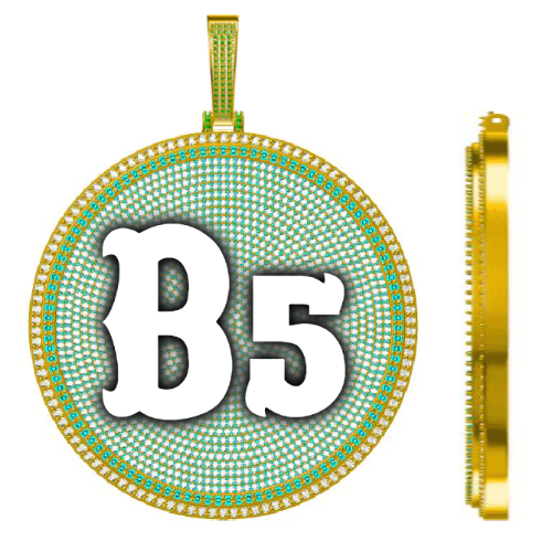 CUSTOM LETTER NECKLACE 3D BIG DISC
