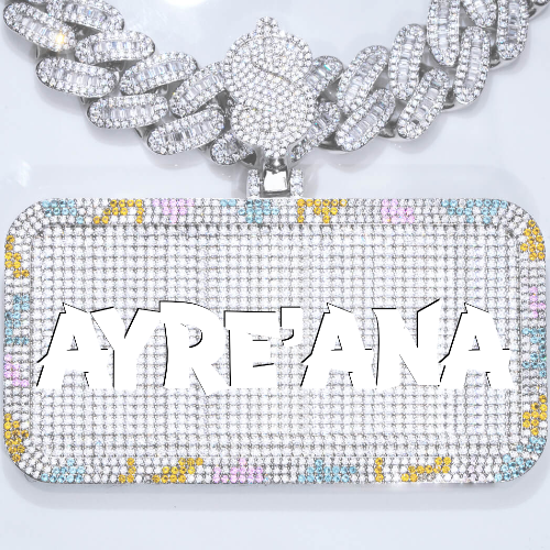 CUSTOM LETTER NECKLACE 3D COLORFUL SQUARE