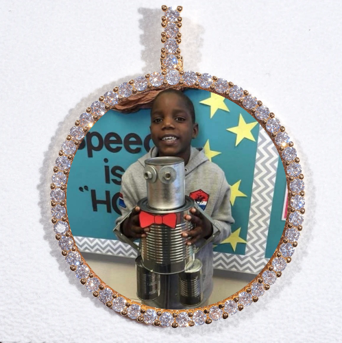 LARGE 3D CIRCLE CUSTOM PICTURE PENDANT
