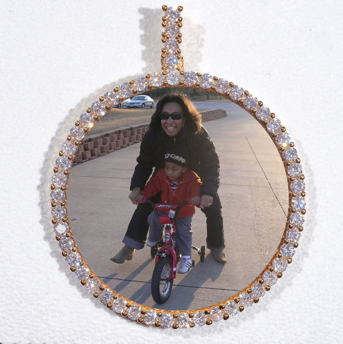 LARGE 3D CIRCLE CUSTOM PICTURE PENDANT
