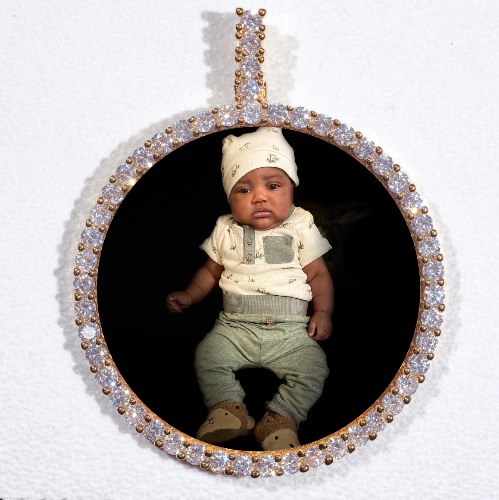 LARGE 3D CIRCLE CUSTOM PICTURE PENDANT