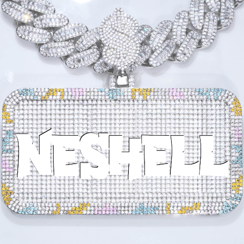CUSTOM LETTER NECKLACE 3D COLORFUL SQUARE