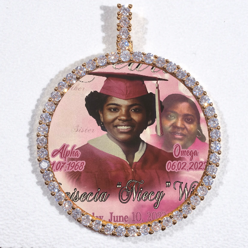 LARGE 3D CIRCLE CUSTOM PICTURE PENDANT