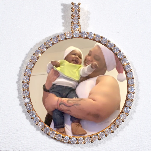 LARGE 3D CIRCLE CUSTOM PICTURE PENDANT