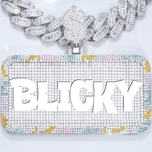 CUSTOM LETTER NECKLACE 3D COLORFUL SQUARE