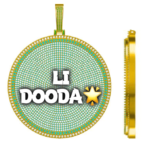 CUSTOM LETTER NECKLACE 3D BIG DISC