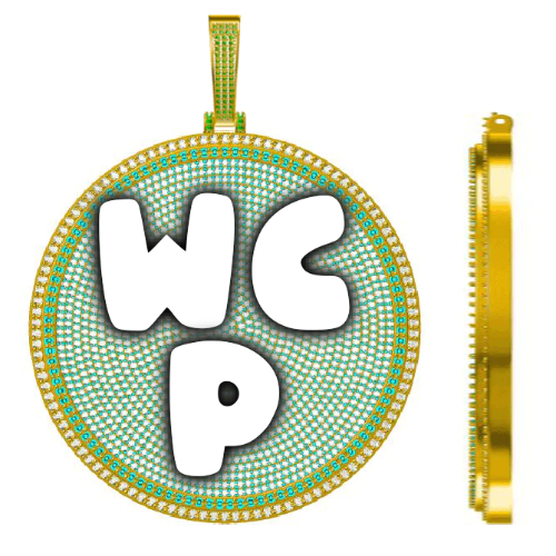 CUSTOM LETTER NECKLACE 3D BIG DISC