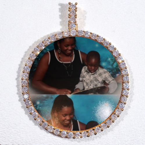 LARGE 3D CIRCLE CUSTOM PICTURE PENDANT