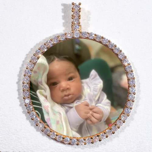 LARGE 3D CIRCLE CUSTOM PICTURE PENDANT
