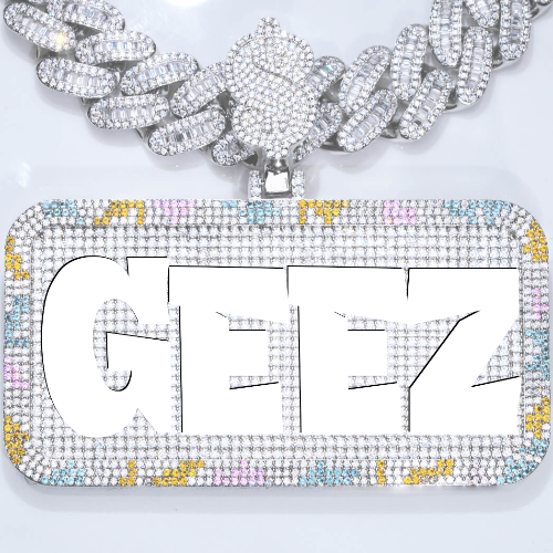 CUSTOM LETTER NECKLACE 3D COLORFUL SQUARE