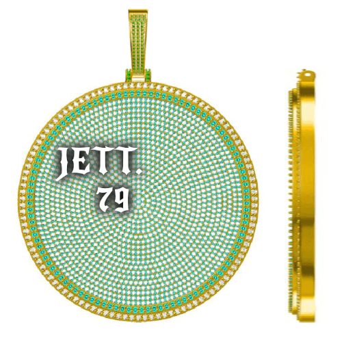 CUSTOM LETTER NECKLACE 3D BIG DISC