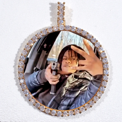 LARGE 3D CIRCLE CUSTOM PICTURE PENDANT