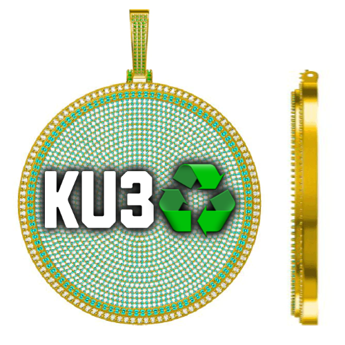 CUSTOM LETTER NECKLACE 3D BIG DISC