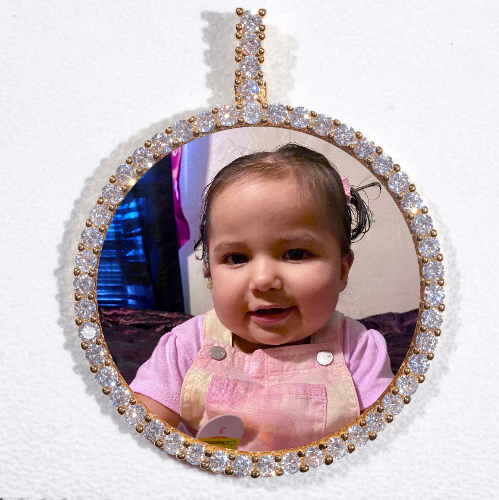 LARGE 3D CIRCLE CUSTOM PICTURE PENDANT