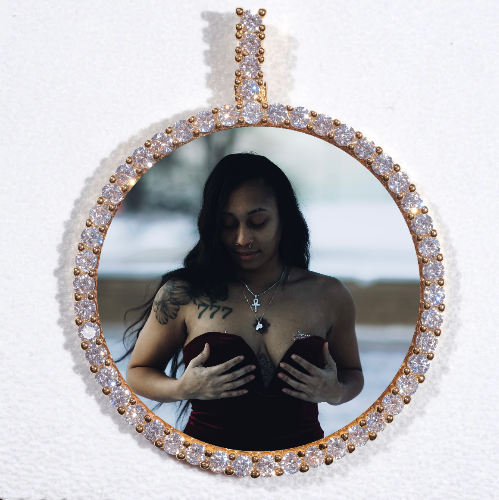 LARGE 3D CIRCLE CUSTOM PICTURE PENDANT