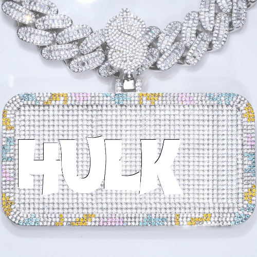 CUSTOM LETTER NECKLACE 3D COLORFUL SQUARE