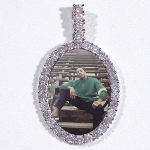 Large 3D Oval Custom Picture Pendant