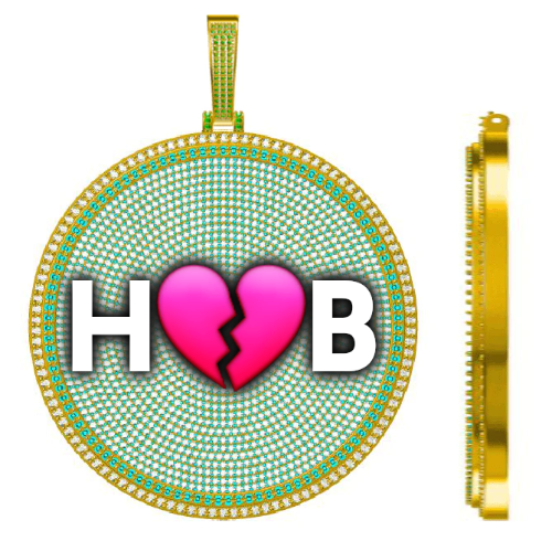 CUSTOM LETTER NECKLACE 3D BIG DISC