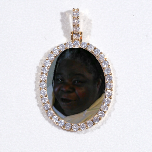 3D Oval Custom Picture Pendant