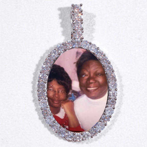 Large 3D Oval Custom Picture Pendant
