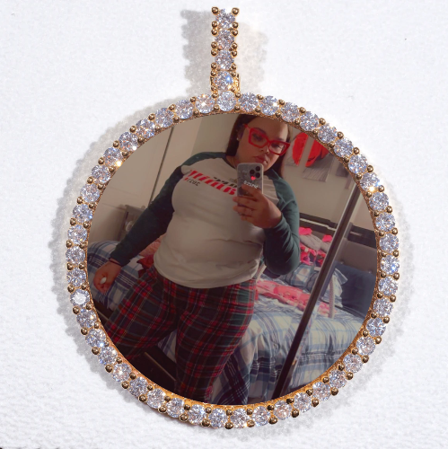 LARGE 3D CIRCLE CUSTOM PICTURE PENDANT