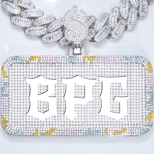 CUSTOM LETTER NECKLACE 3D COLORFUL SQUARE