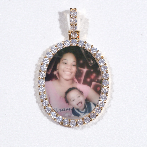 3D Oval Custom Picture Pendant