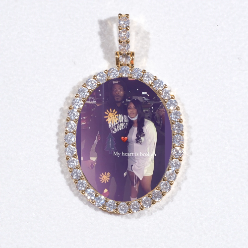 3D Oval Custom Picture Pendant