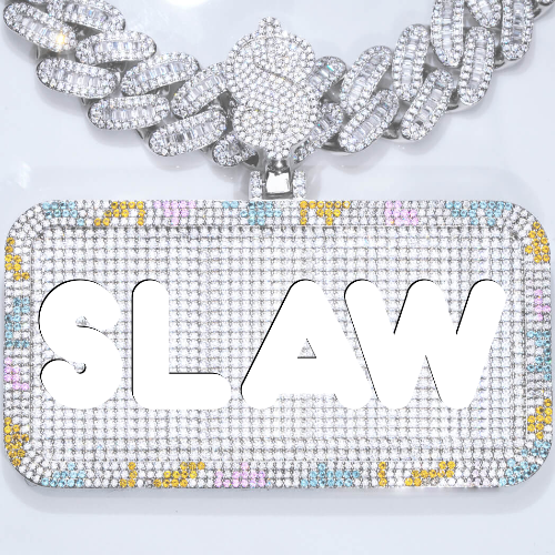 CUSTOM LETTER NECKLACE 3D COLORFUL SQUARE